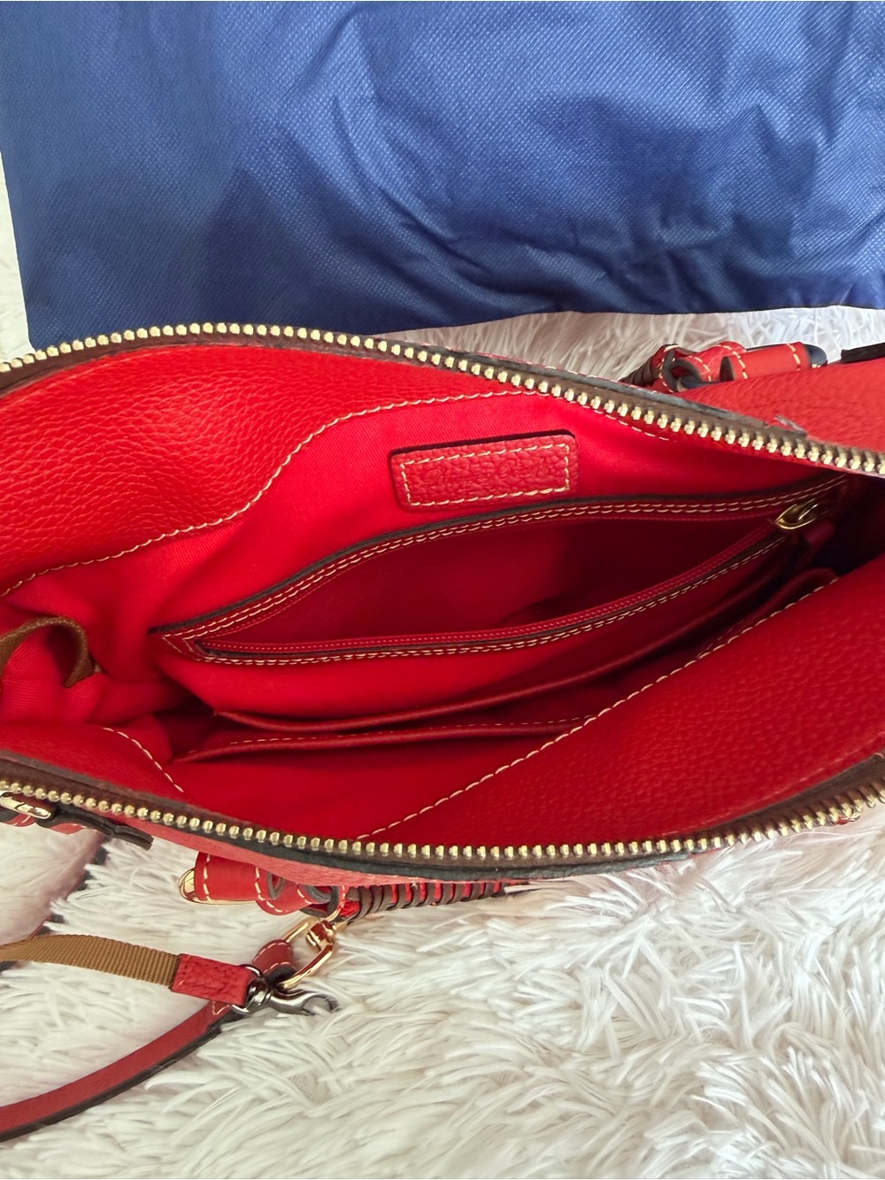 Dooney & Bourke Pebble Grain Satchel in Red - Picture 6 of 11